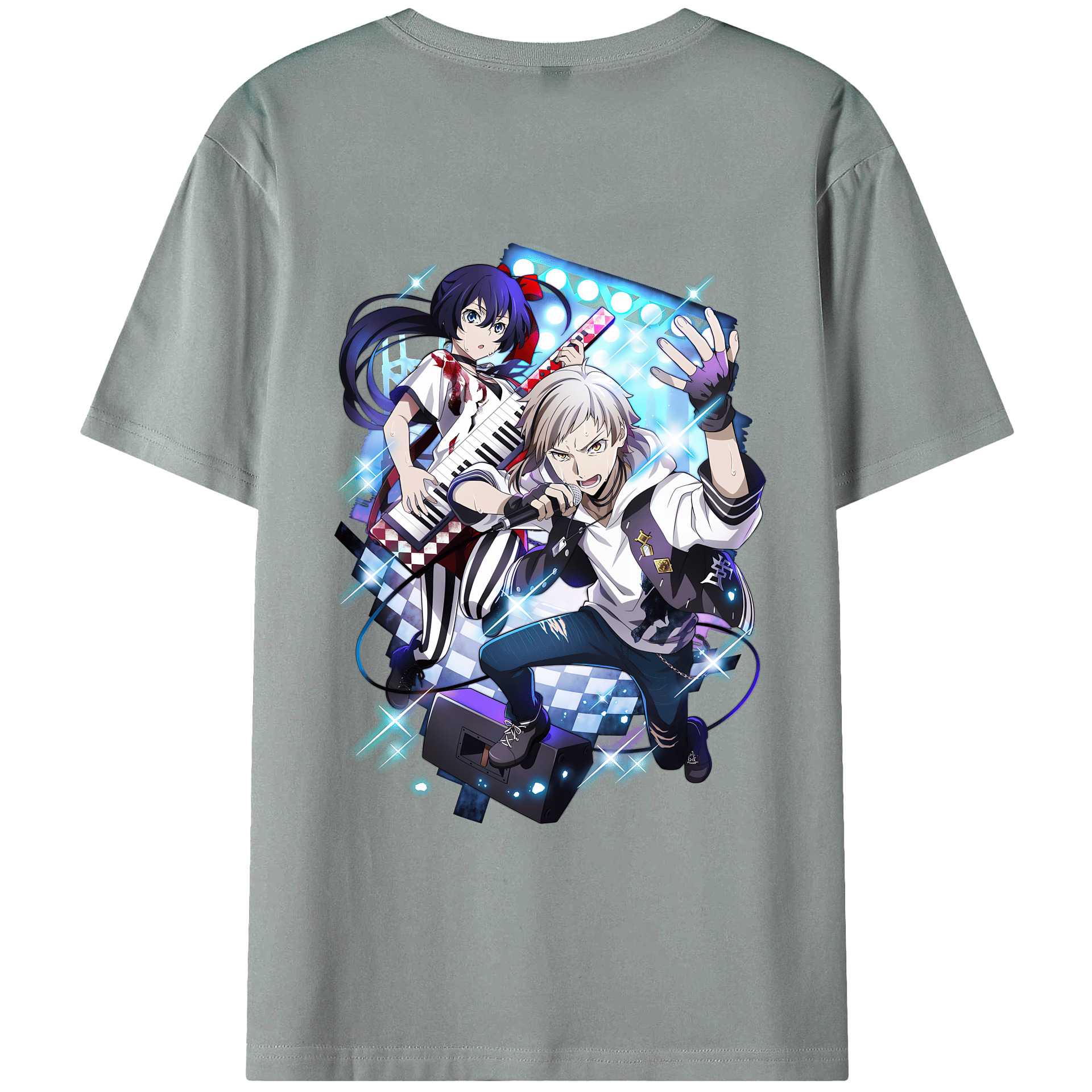 （画像用） 文豪ストレイドッグス Bungo Stray Dogs 綿100％ メンズ半袖Tシャツ（バックプリント） 通気性